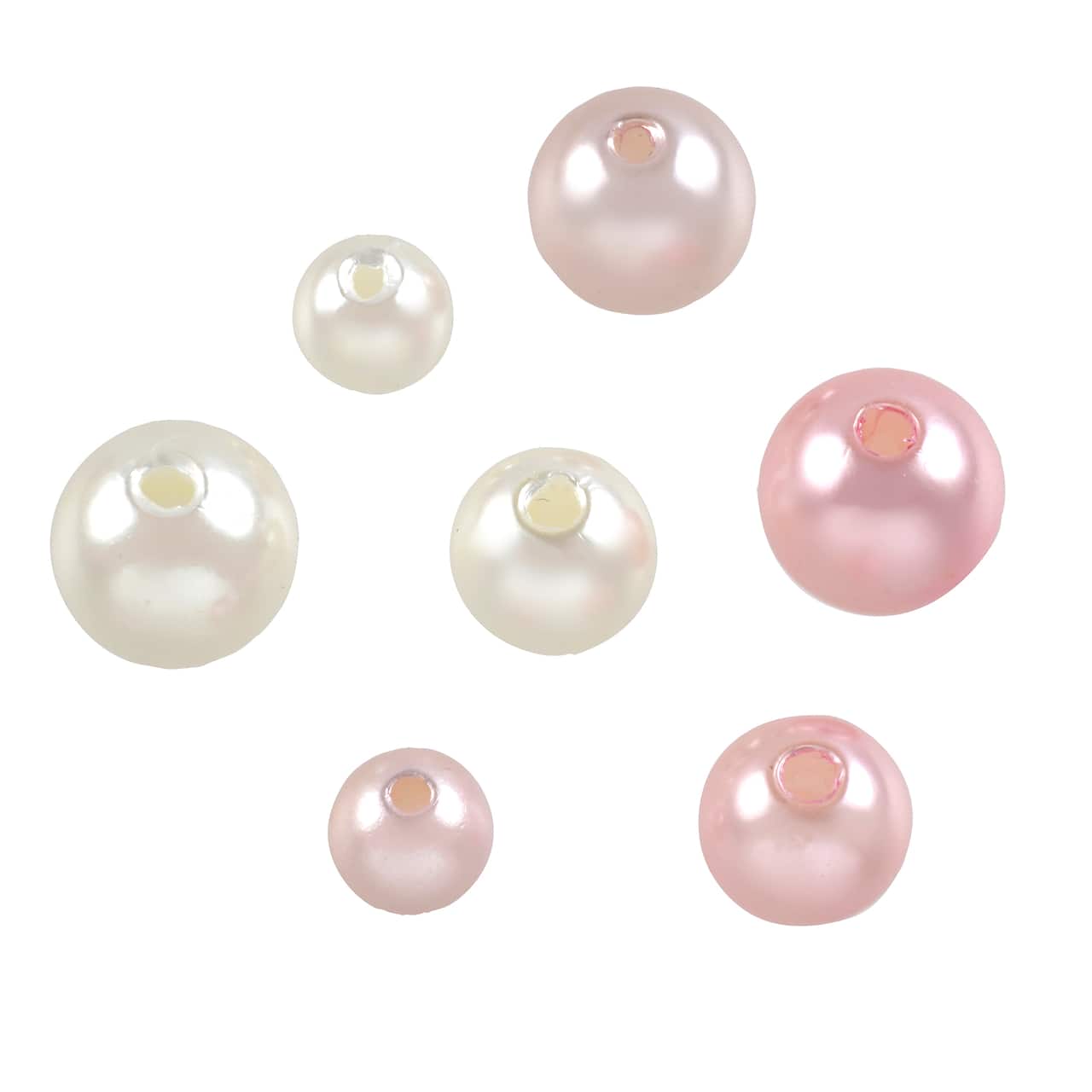 Ivory &#x26; Pink Plastic Pearl Round Beads by Bead Landing&#x2122;